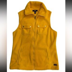 Ralph Lauren Chaps Sport Vintage Fleece Full Zip Vest Woman’s SZ.M Yellow Cute